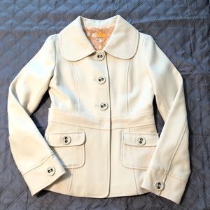 Tulle Ivory Wool Pea Coat